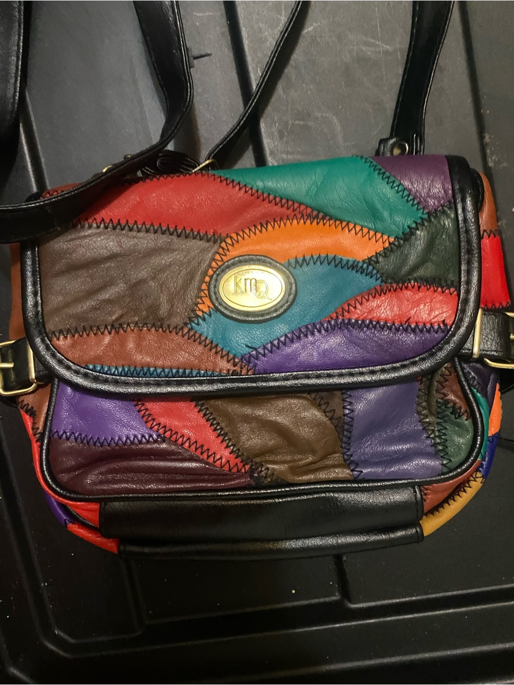 Leather Multi-Color Patchwork Crossbody Bag